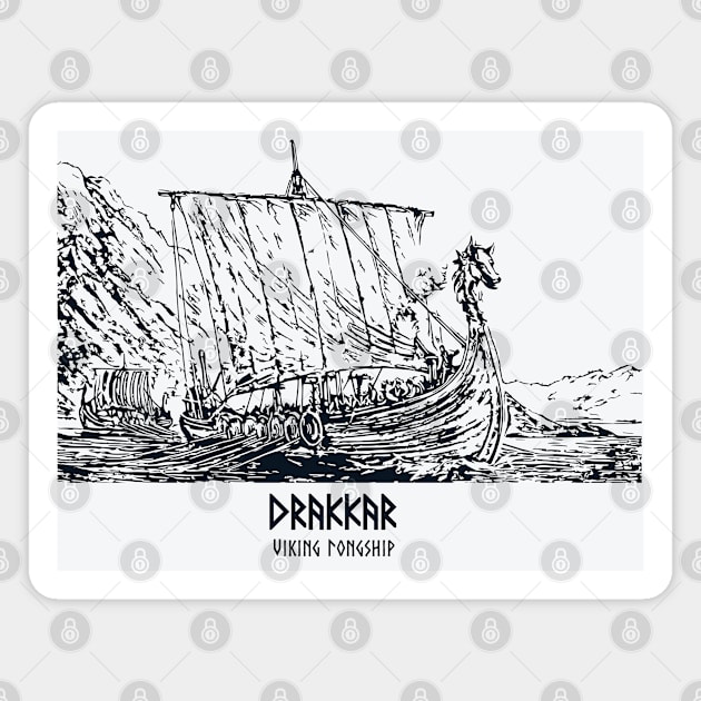 Drakkar Viking Longship Magnet by Lakeric